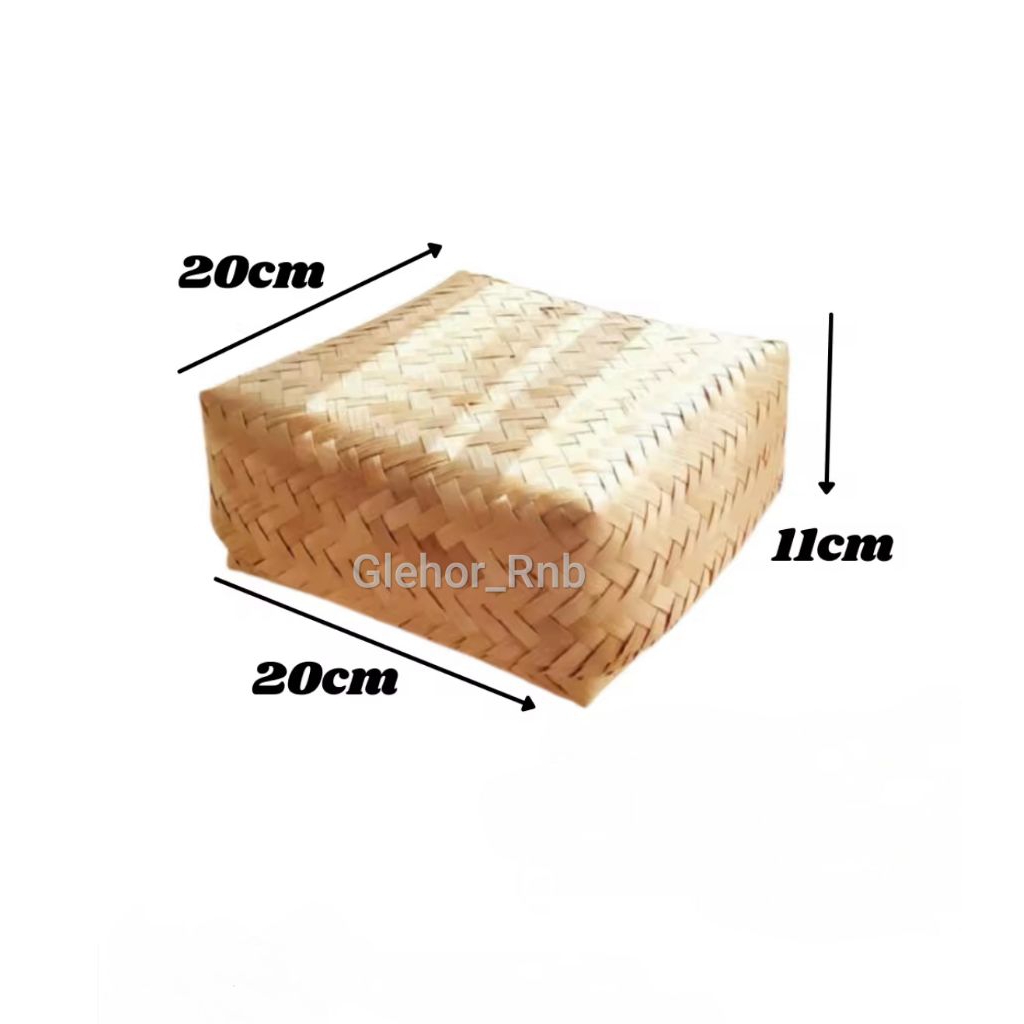 (1 Pasang ) Besek Bambu Anyaman Ukuran 20x20 Kualitas Premium / Kotak Hampers Tempat Souvenir / Wada