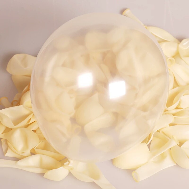 1 pack isi 100 pcs balon bening - balon putih - balon transparan - balon latex transparan