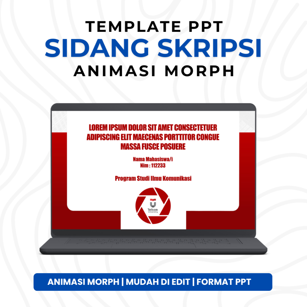 Template PPT Premium SIDANG Telkom University - Animasi Morph, Animasi Bergerak | PPT 13