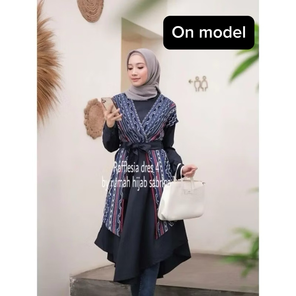 Preloved PL Sabrina Tenun Tunik Rumah Hijab Sabrina Songket Second Tunik Non Busui