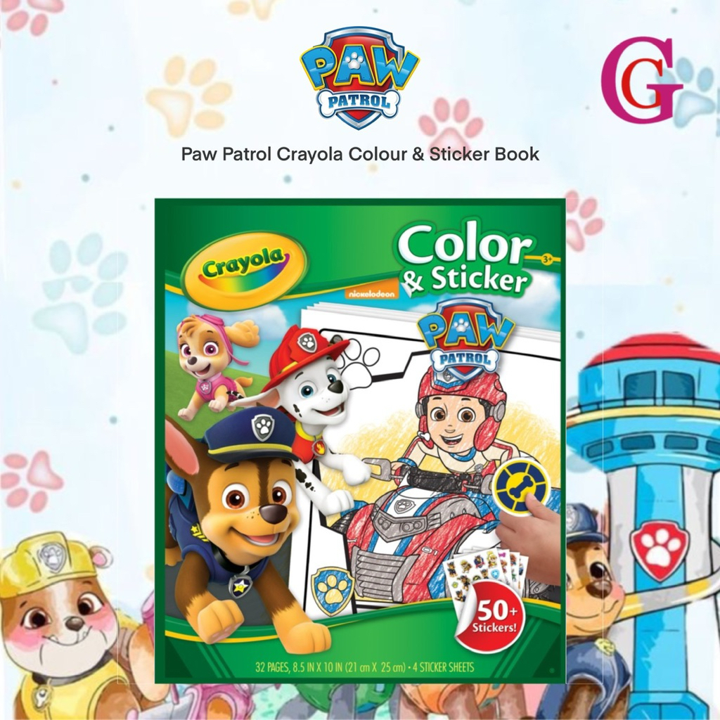 PAW PATROL CRAYOLA COLOR & STICKER BOOK | BUKU PAW PATROL | BUKU MEWARNAI PAW PATROL | STICKER PAW P