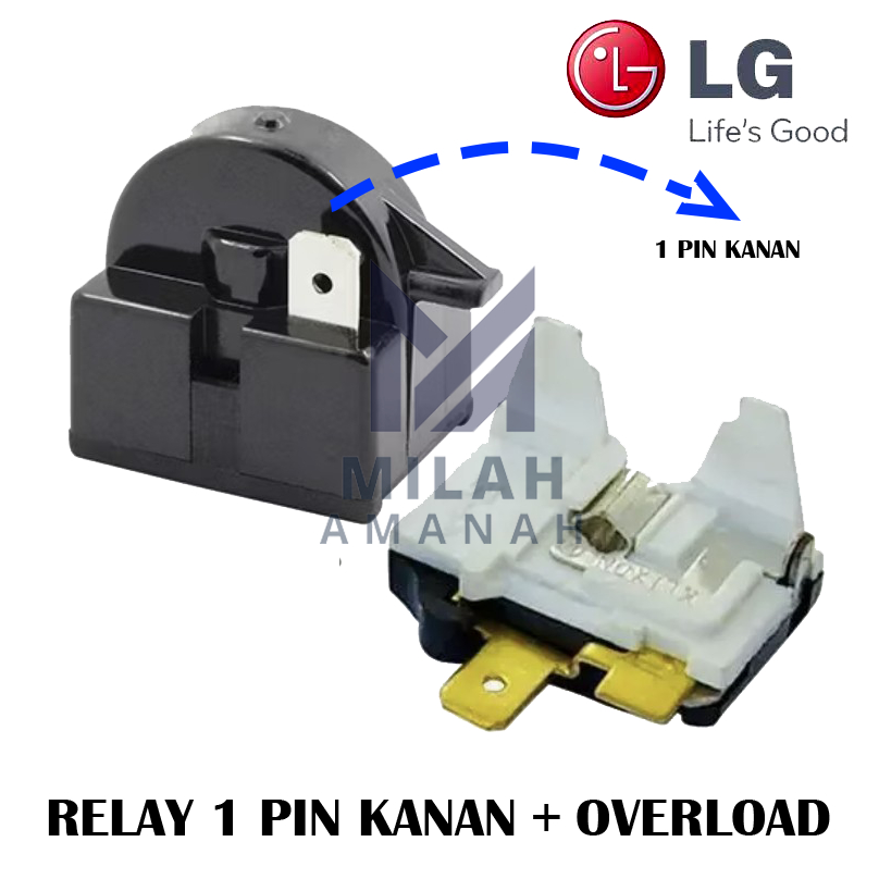 1 Set Relay 1 Pin Kanan Overload Kulkas LG 2 Pintu / Relay Kulkas LG 2 Pintu