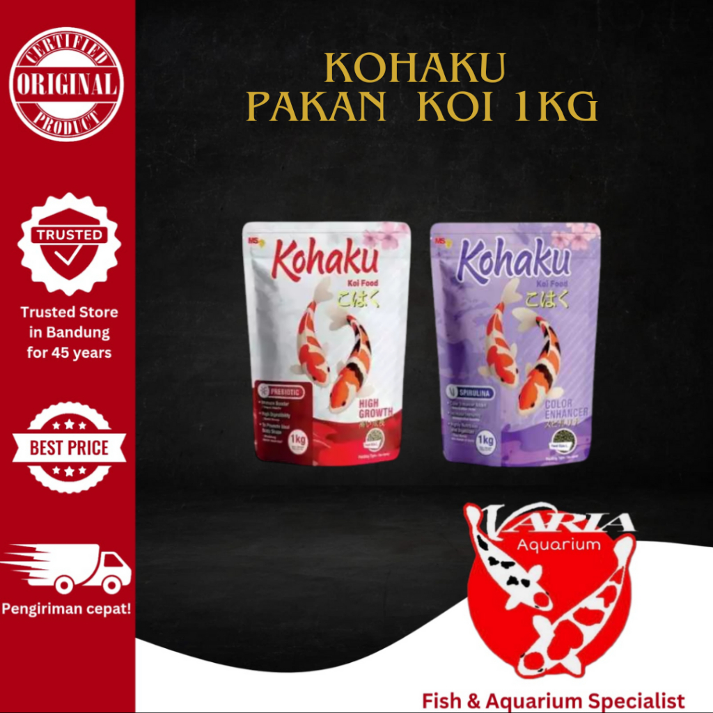 Pakan Koi 1Kg Kohaku Growth 1 kg Pelet Pakan Ikan Koi Kohaku Growth1kg
