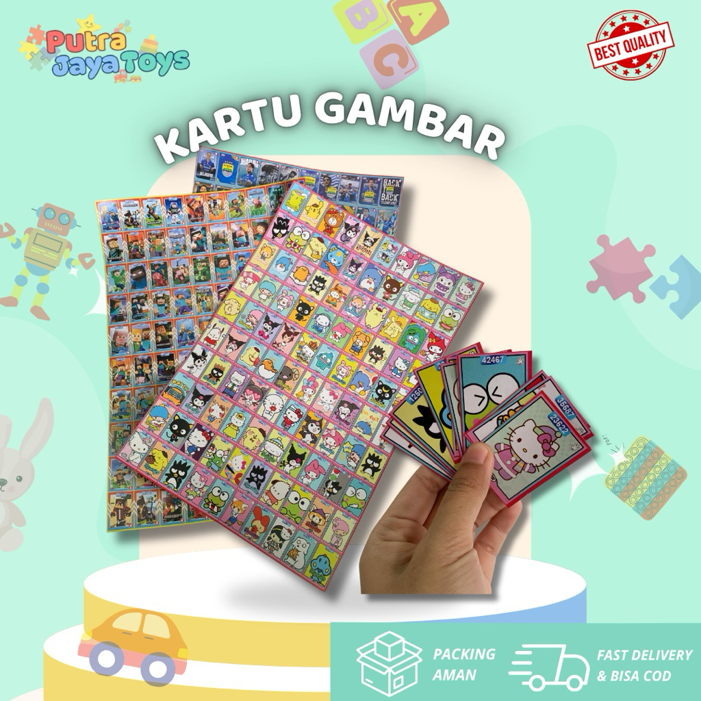 KARTU GAMBAR ANAK-ANAK / POSTER GAMBAR / MAINAN KARTU / KARTU GEPOK MURAH