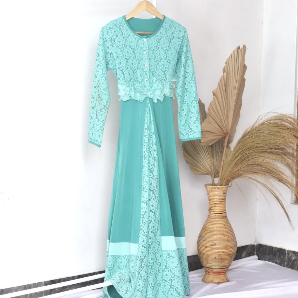 FASHION MUSLIM WANITA DRESS GAMIS BRUKAT