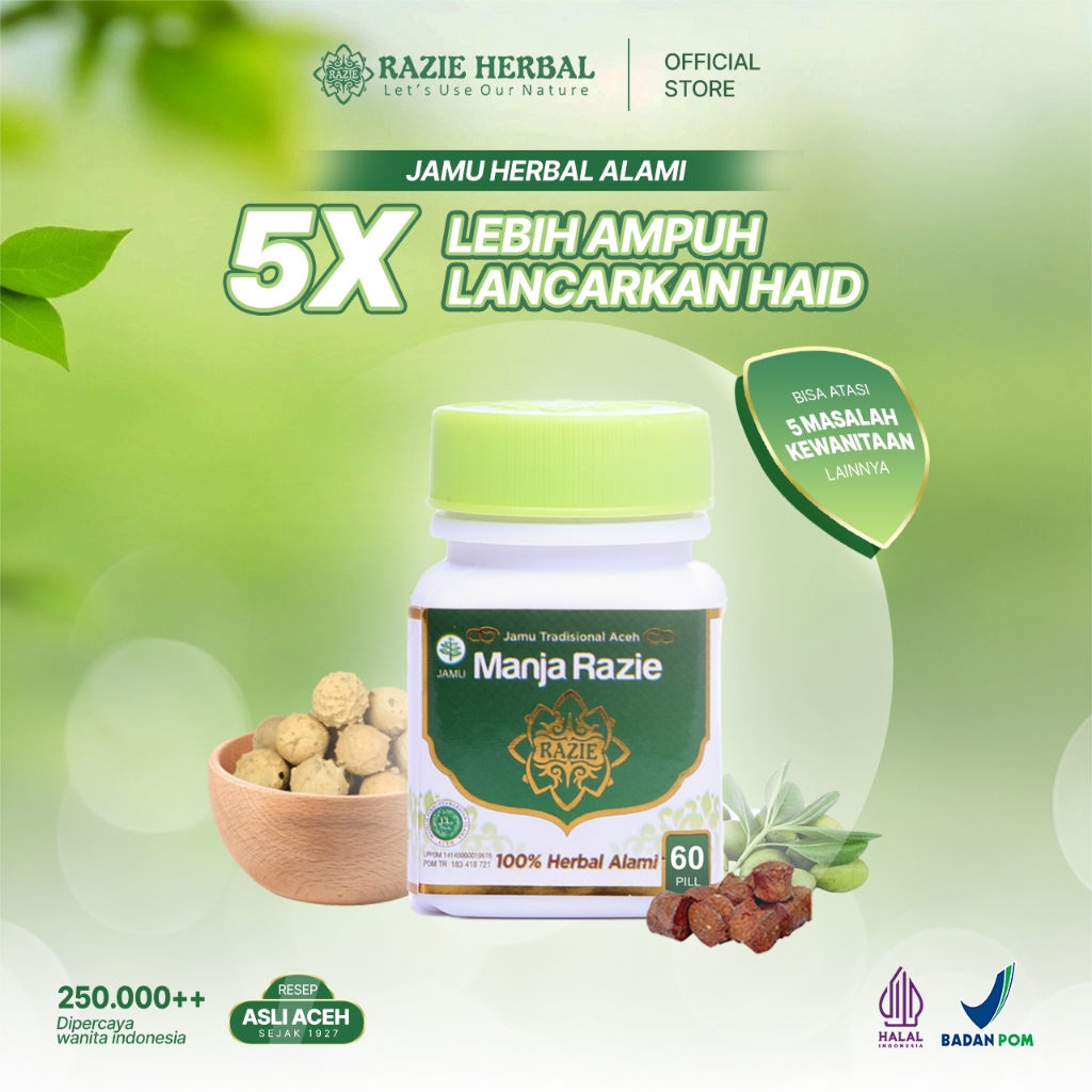MANJARAZIE OBAT PELANCAR HAID MENSTRUASI SIKLUS WANITA - ISI 60 BUTIR