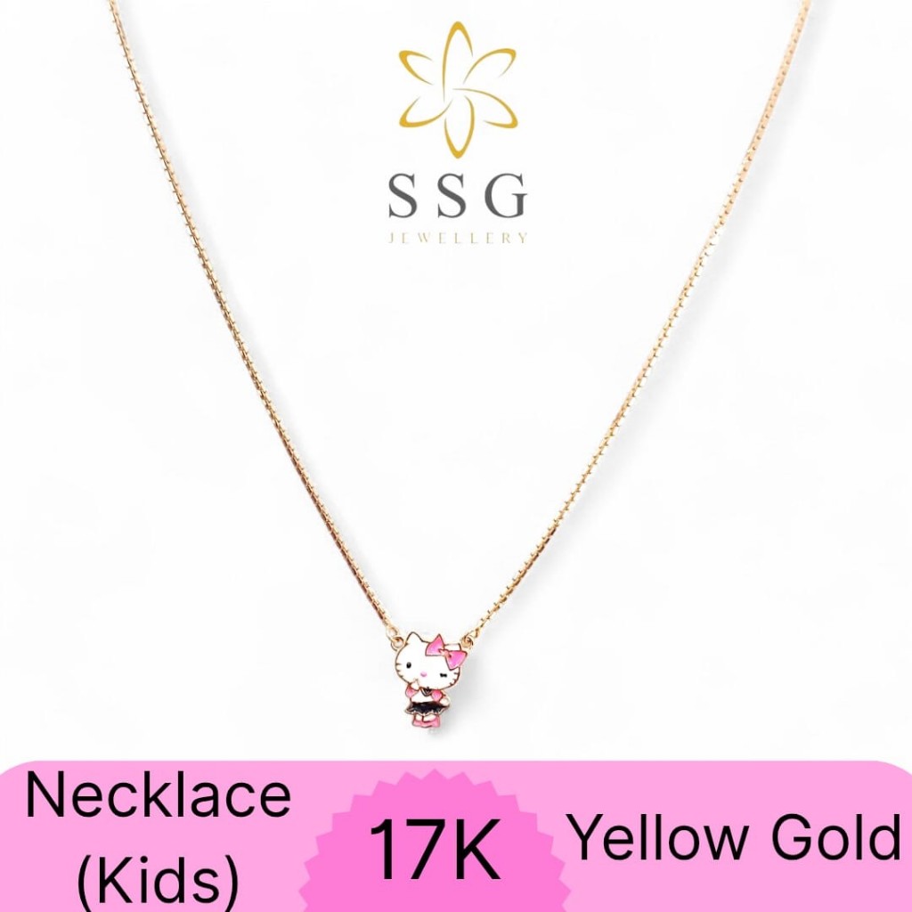 Kalung Rantai Anak Liontin Hello Kitty Yellow Gold / Emas Kuning - SSG JEWELLERY