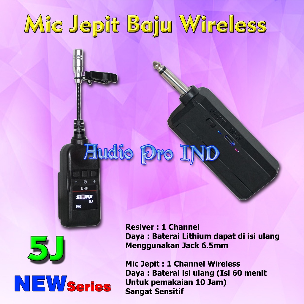 Wireless Mic 5J / Wireless Microphone Clip-On 5J / Clip-On Mic 5J Charger