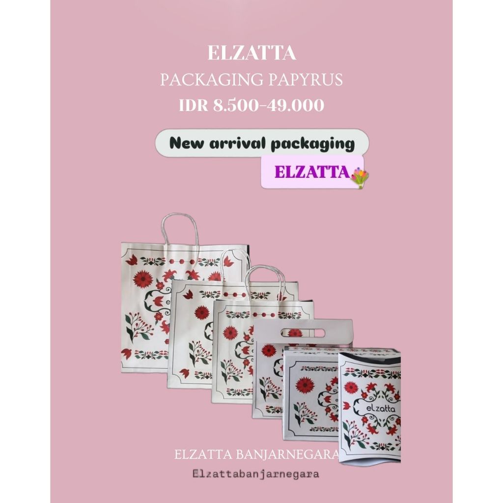 Elzatta Dauky Packaging Papyrus Paper Bag Handle Bag Hard Box Packaging Hampers Lebaran 2026 Packagi