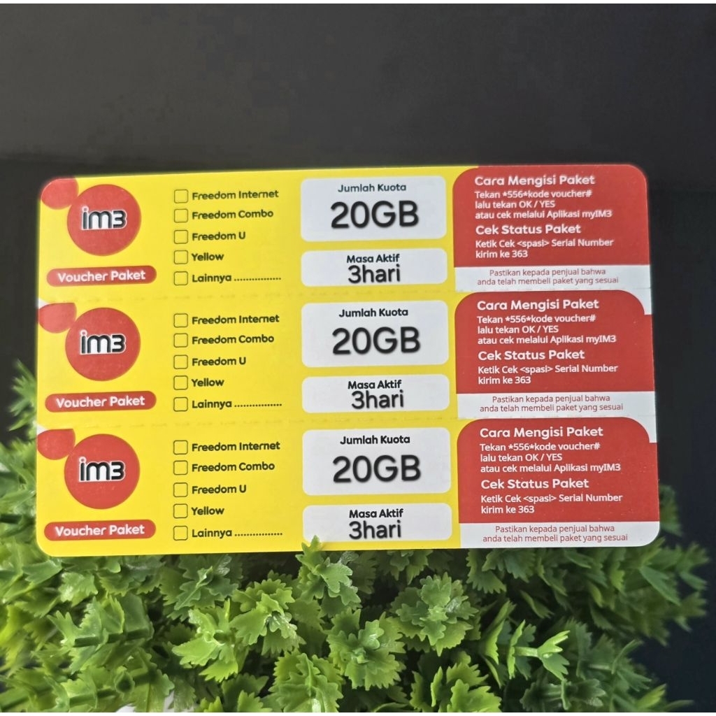 Voucher Indosat 20GB 3 Hari (Khusus CEJBN)