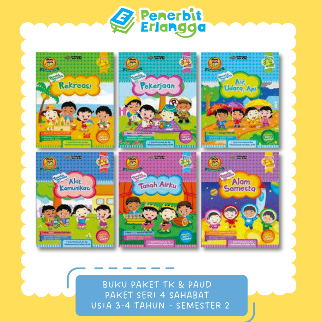 [Erlangga Official] Buku Paket Tk/Paud: Paket Seri 4 Sahabat Tematik Saintifik di Kelompok Bermain I