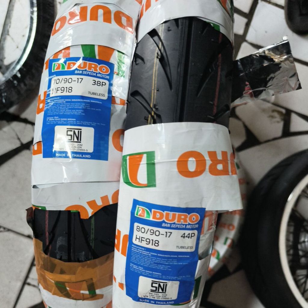 Paket ban tubeless Duro 70/90-17&80/90-17 depan blakang FREE PENTIL TUBELESS