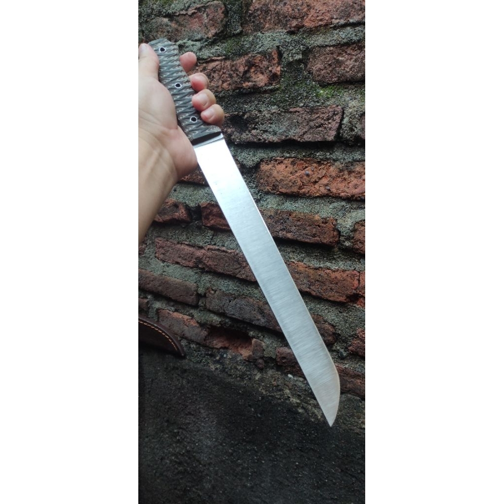 Promo THR Lebaran Pisau Sembelih Hewan Sapi Baja Bohler N690 Fulltank PB. 27 cm + Sarung kulit