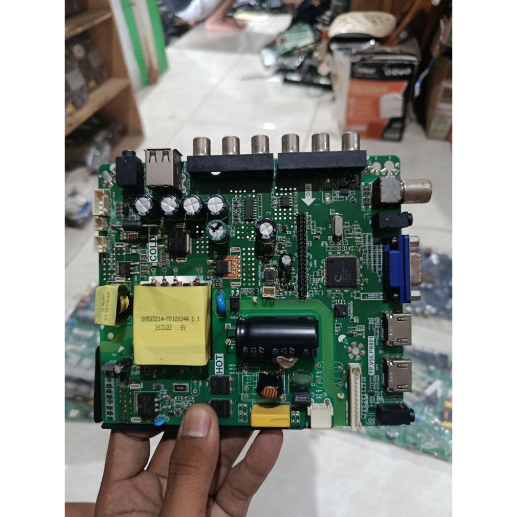 MB MOBO MAINBOARD MODULE MESIN TV TIPE MODEL TP. V56. PB801