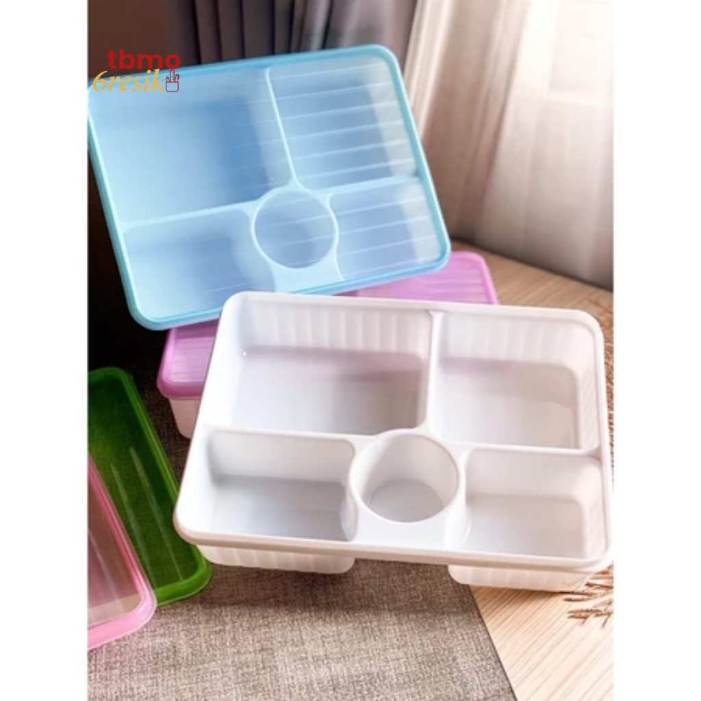 TBMO Kotak makan 5 sekat Lunch Box Ginza/Tempat Makan Anak/kotak Catering/Kotak Makan sekat plastik