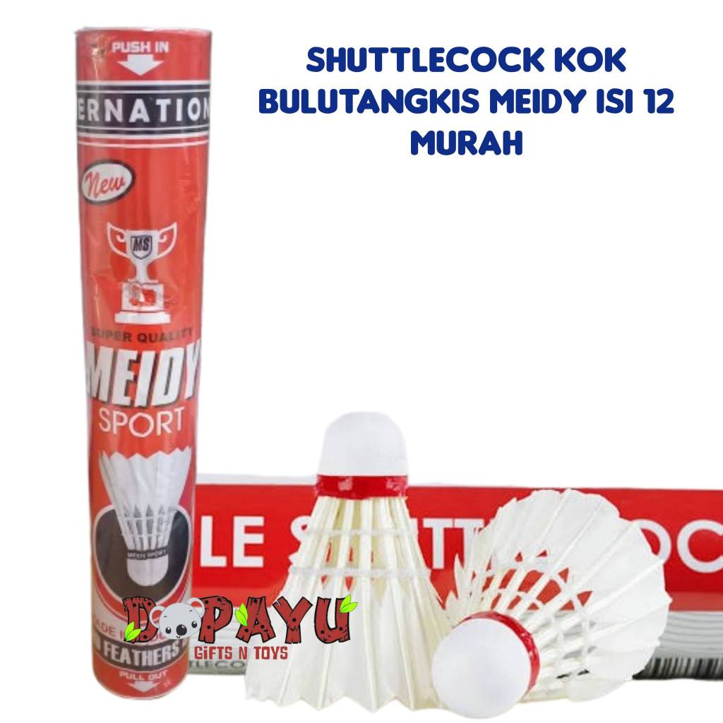 Kok Bulutangkis Sport isi 12 pcs COCK set Shuttlecock Bola Badminton Meidy