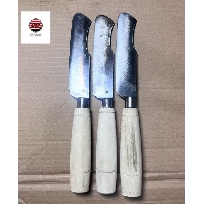 Paket Hemat 3 Pcs Pisau Dapur Cap 555 Model Sossok Asli Madura 24 Cm Bahan Baja SS Sepuhan Super Taj