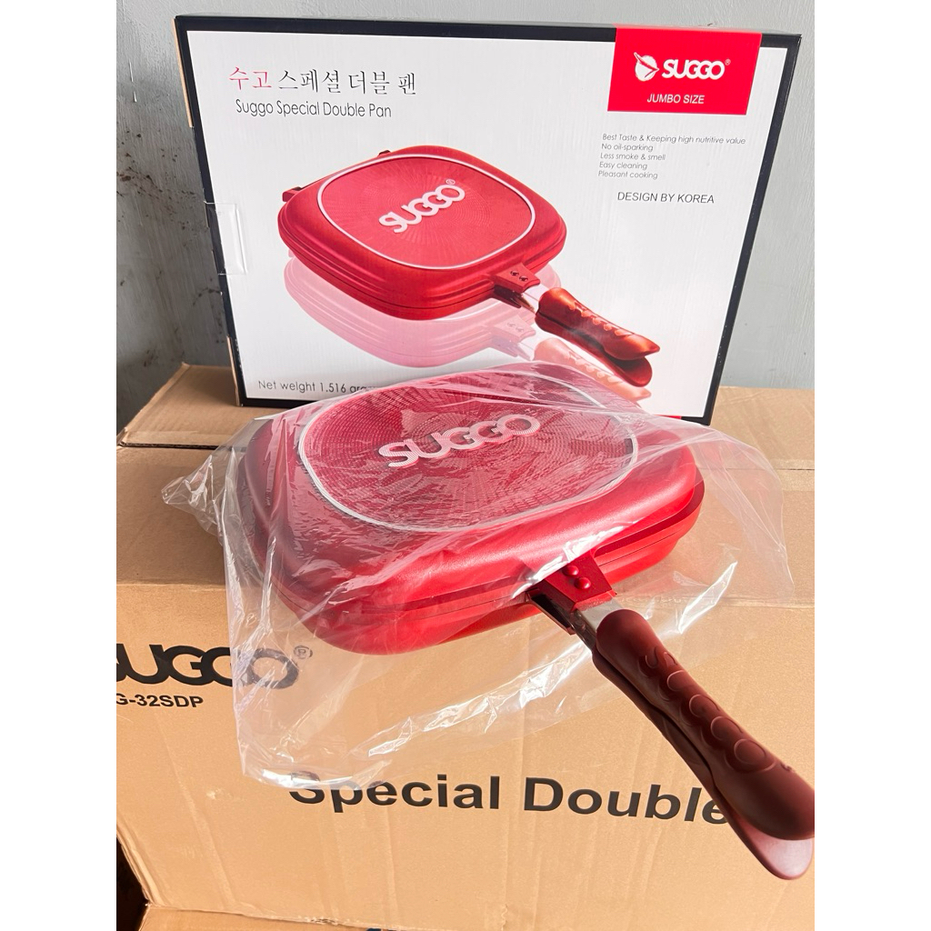 FREE ONGKIR SUGGO Double Pan 32 Inch Anti Lengket Magnetik Teflon Stainless Steel