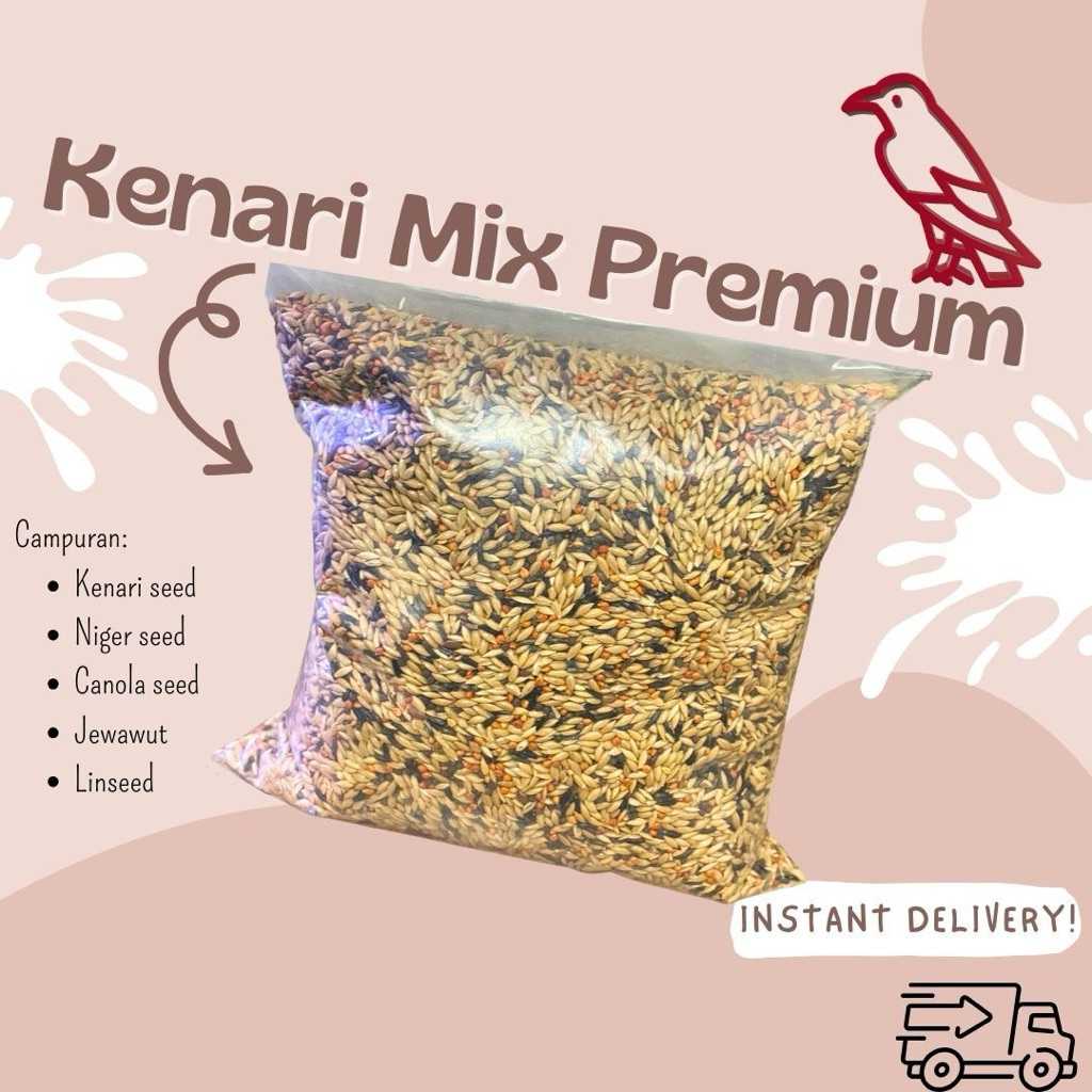 Pakan Kenari Mix Premium Khusus Kenari Finch Blackthroat Yorkshire Redsiskin 1kg