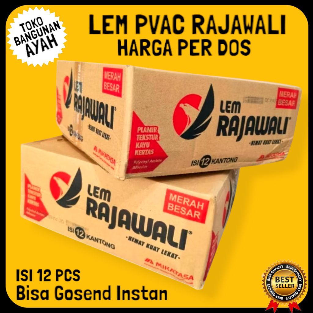 Lem Putih RAJAWALI 1 Dus Isi 12pcs / Lem PVAC Rajawali