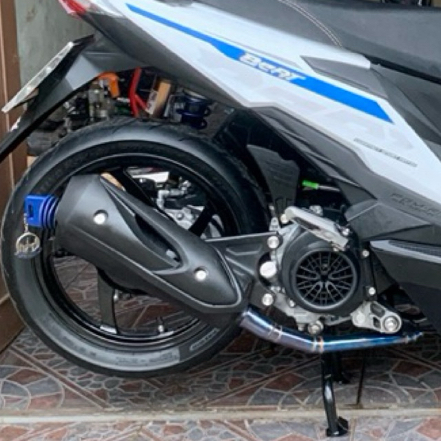 KNALPOT ORIGINAL BEAT KARBU LEHERAN BLUE MODEL THAILAND JALUR KOLONG 28-35