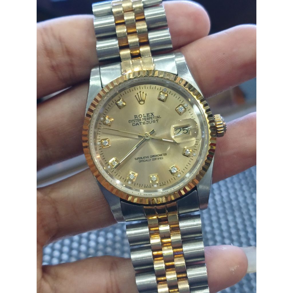 jam rolex vintage otomatis .