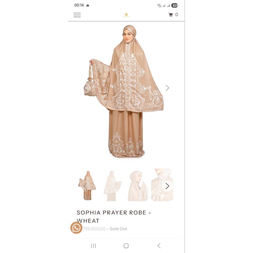 Mukena Sophia Prayer Robe Nada Puspita - Wheat