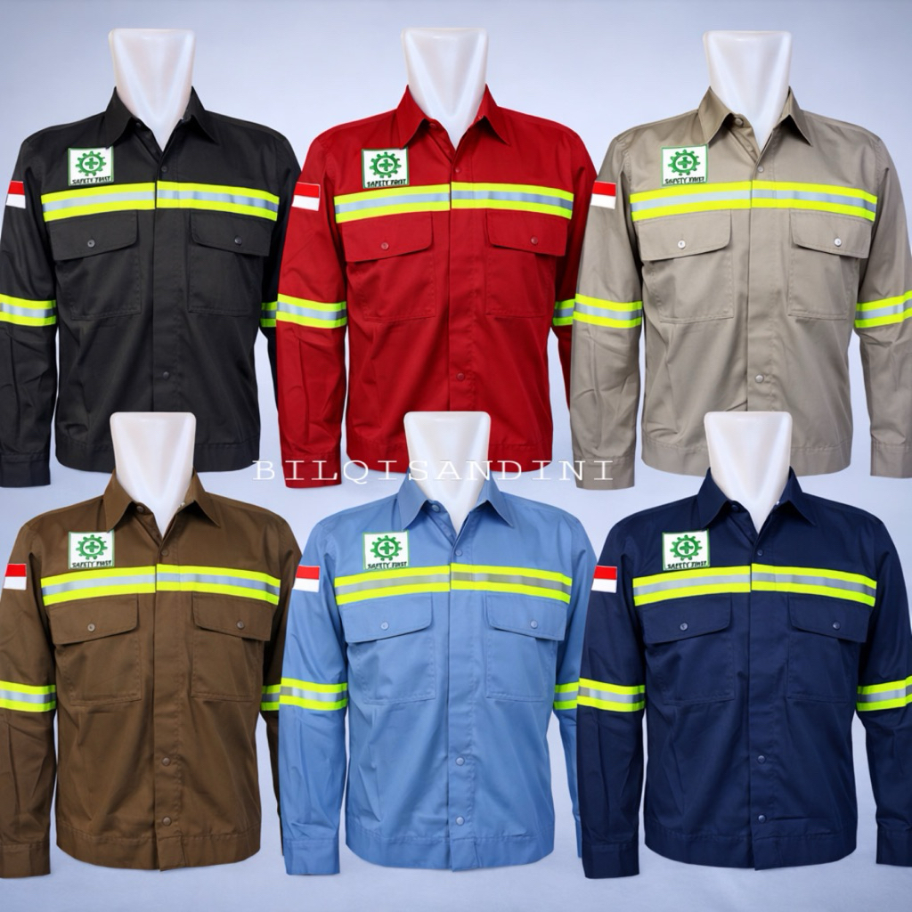 wearpack atasan safety/baju safety/kameja atasan safety/baju lapangan/baju tambang