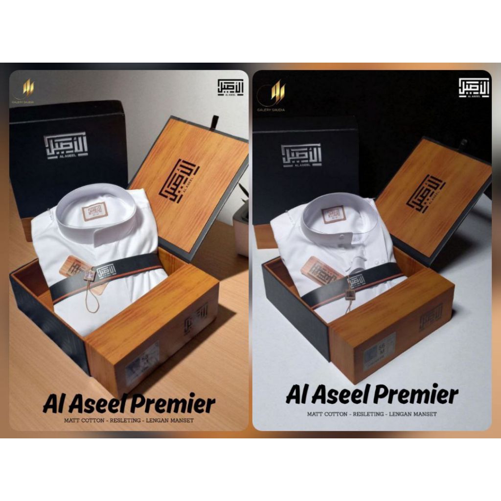 jubah al aseel premier warna putih /aseel manset putih/aseel kerah kemeja