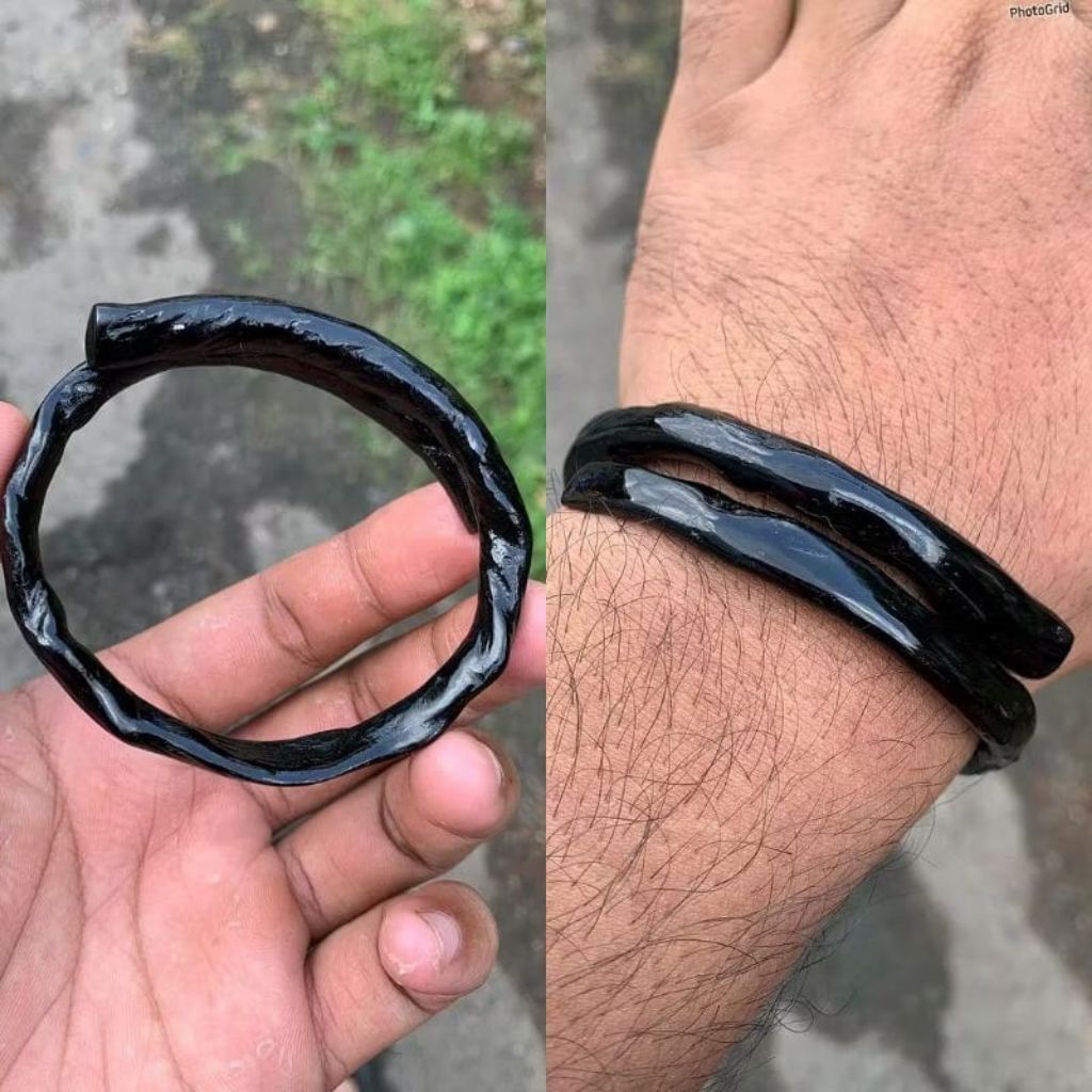 H-S Gelang Akar Bahar Hitam Polos Size Kantoran