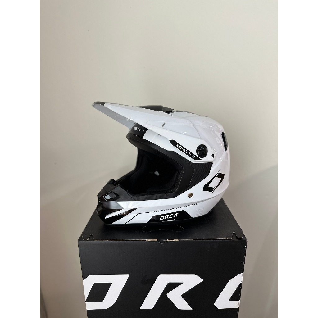 RSV HELM ORCA NECTAR 3.0 WHITE BLACK PUTIH HITAM 2026 TERBARU MOTOCROSS SUPERMOTO ORIGINAL
