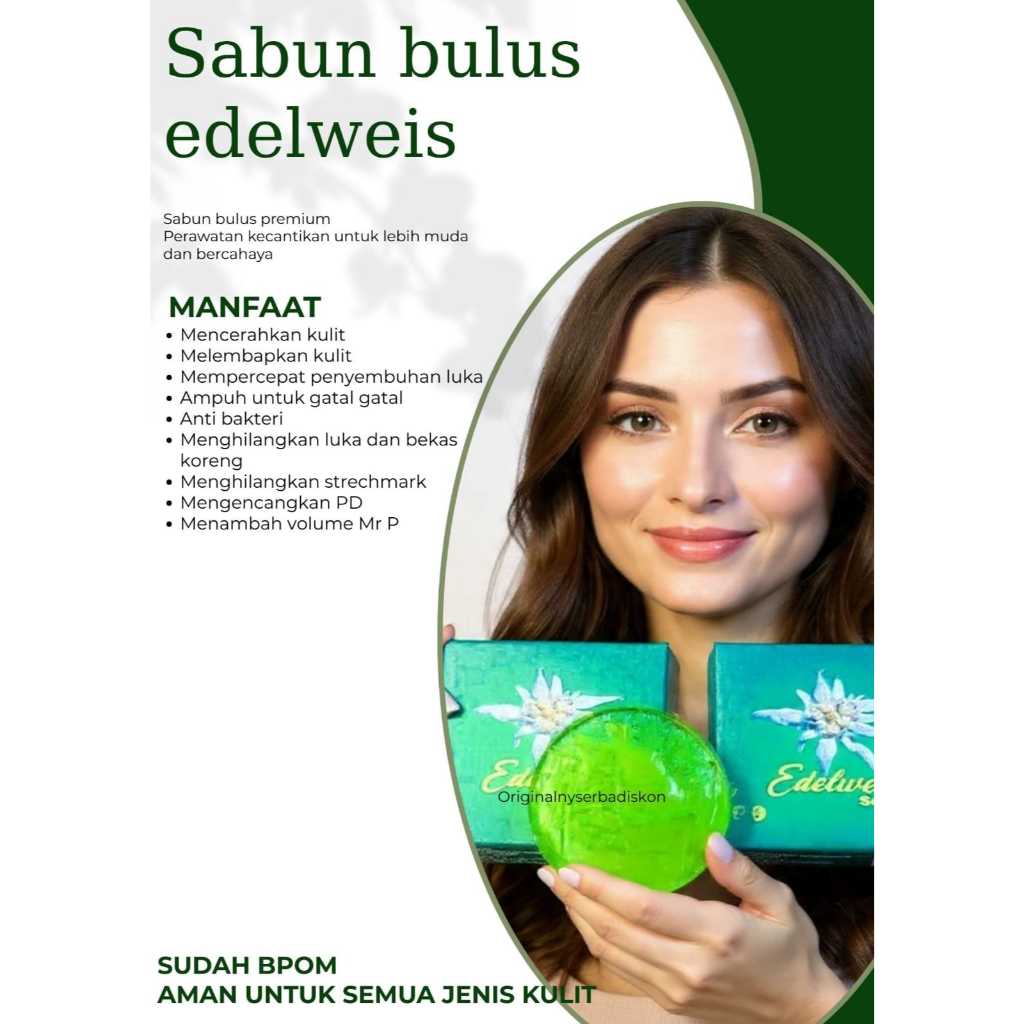 Sabun Edelweis Sabun Bulus Sabun Selaras  Strechmark Pembesar Payudara Kenyal Padat Berisi Mr P Besa