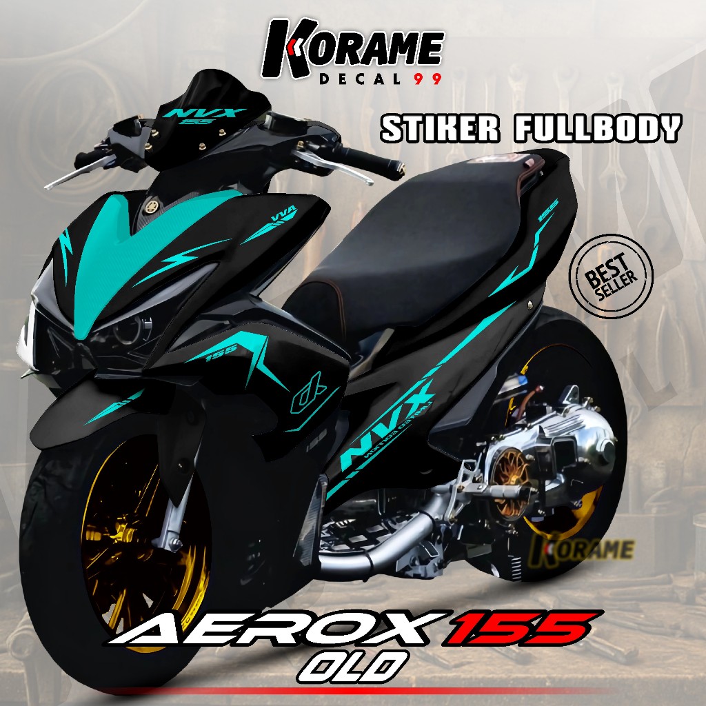 Decal Full body Aerox Old 155 - Stiker Aerox Old 155 NVX Black Racing