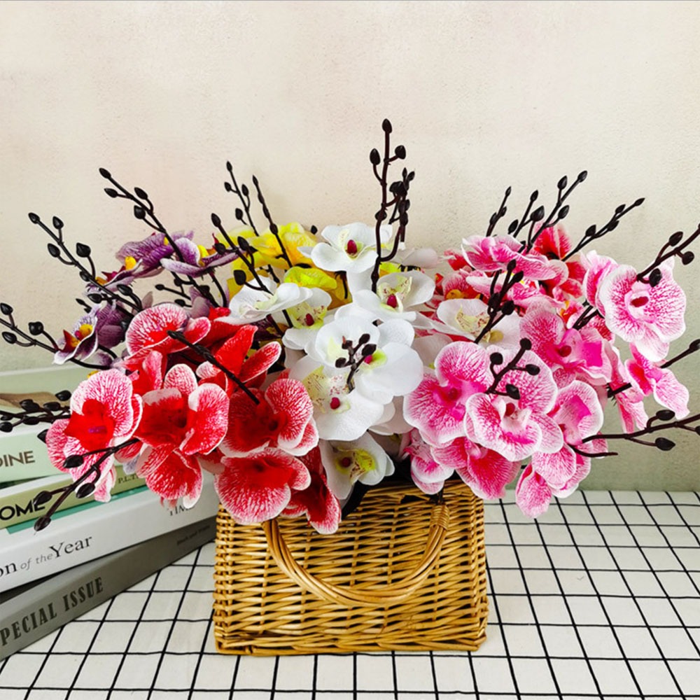 MYSTYLE ANGGREK 20 ORCHID TANAMAN HIAS BUNGA PLASTIK BESAR BUNGA ARTIFISIAL MURAH