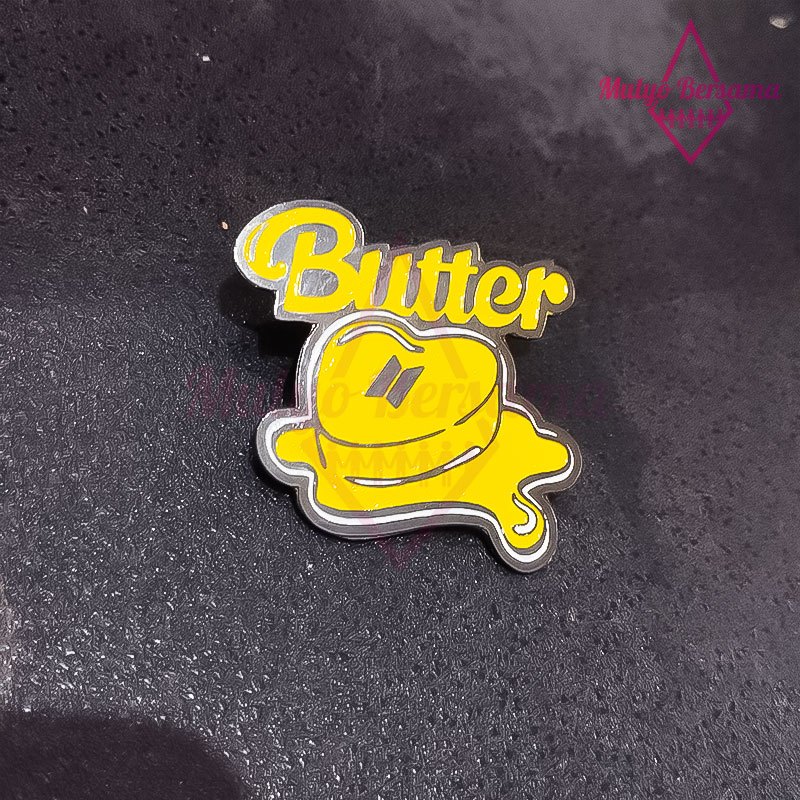 Pin Enamel BTS Butter Enamel Pin Black Plated Collection Pin Bros BTS - Mulyo Bersama