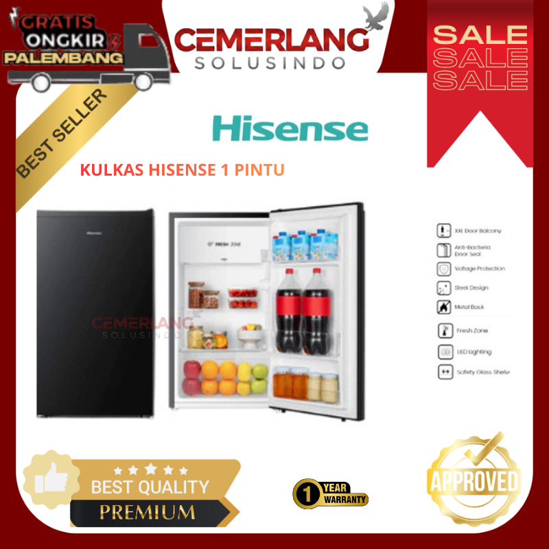 Kulkas Hisense 1 Pintu RT125D4IBN / RT198D4IBN Kulkas 1 Pintu Hisense Kulkas Satu Pintu Hisense