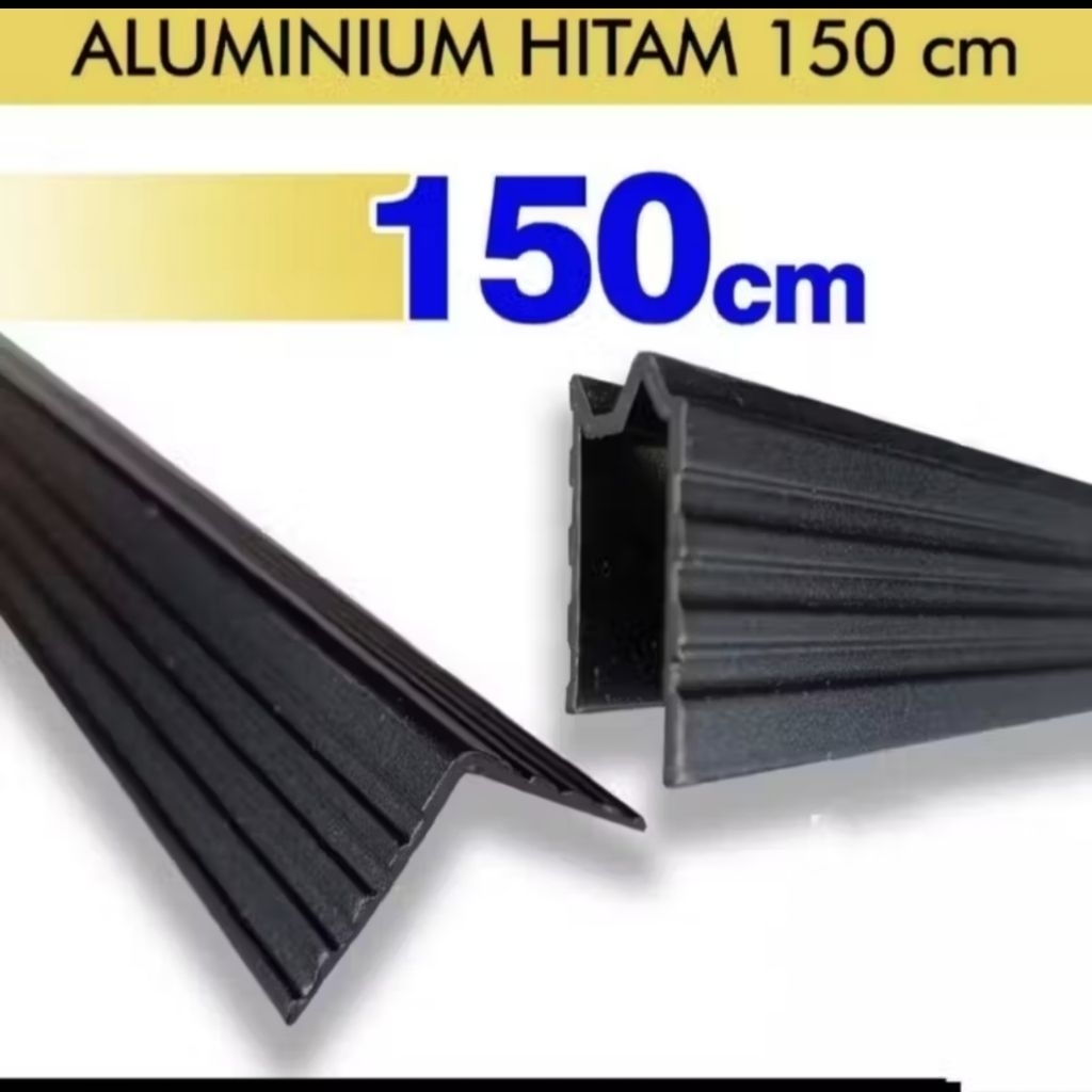 ALUMINIUM HITAM L&U 150CM/LIS HITAM L&U UNTUK PINGGIRAN BOX HARDCASE/LIS ALUMINIUM UNTUK PINGGIRAN