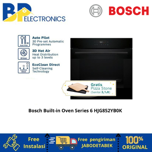 Bosch HJG852YB0K Oven Tanam / Built-In Oven Series 6 | 60 cm - Bosch HJG852YB0K - Black