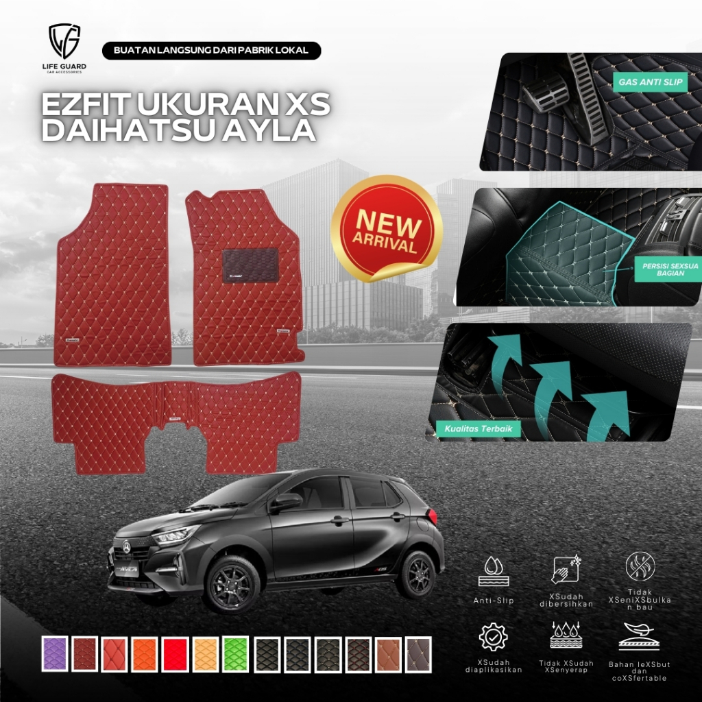 Lifeguard Ezfit 2 Baris Karpet Mobil Daihatsu Ayla 2015-now Aksesoris Mobil  2D