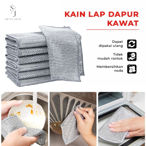 Kain Lap Dapur Kawat | Pembersih Panci Serbaguna | Kawat Pembersih