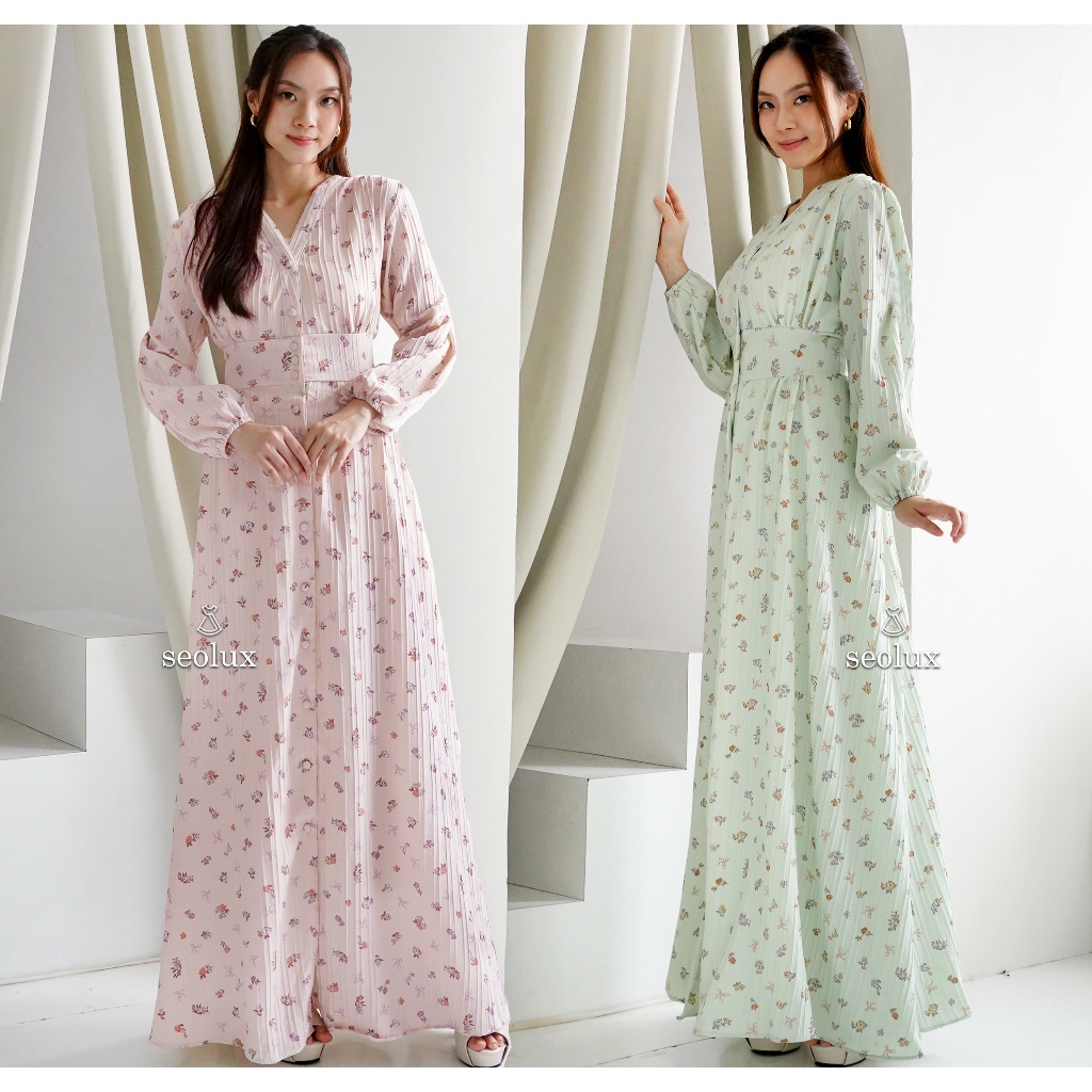SEOLUX - Valeria Dress | Dress Maxi Dress Casual Vintage Korean Style Busui Hijab Friendly