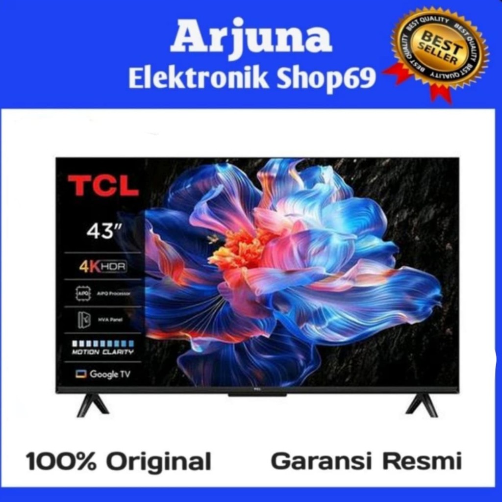 TCL 43P6K LED 43 INCH GOOGLE TV UHD 4K HDR10+ HVA PANEL DOLBY VISION ATMOS 43P6K P6K
