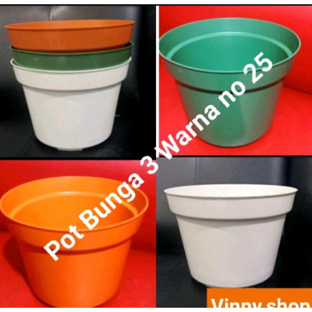POT BUNGA /TANAMAN PLASTIK POLOS NO 25  .MMURAH HARGA PABRIK