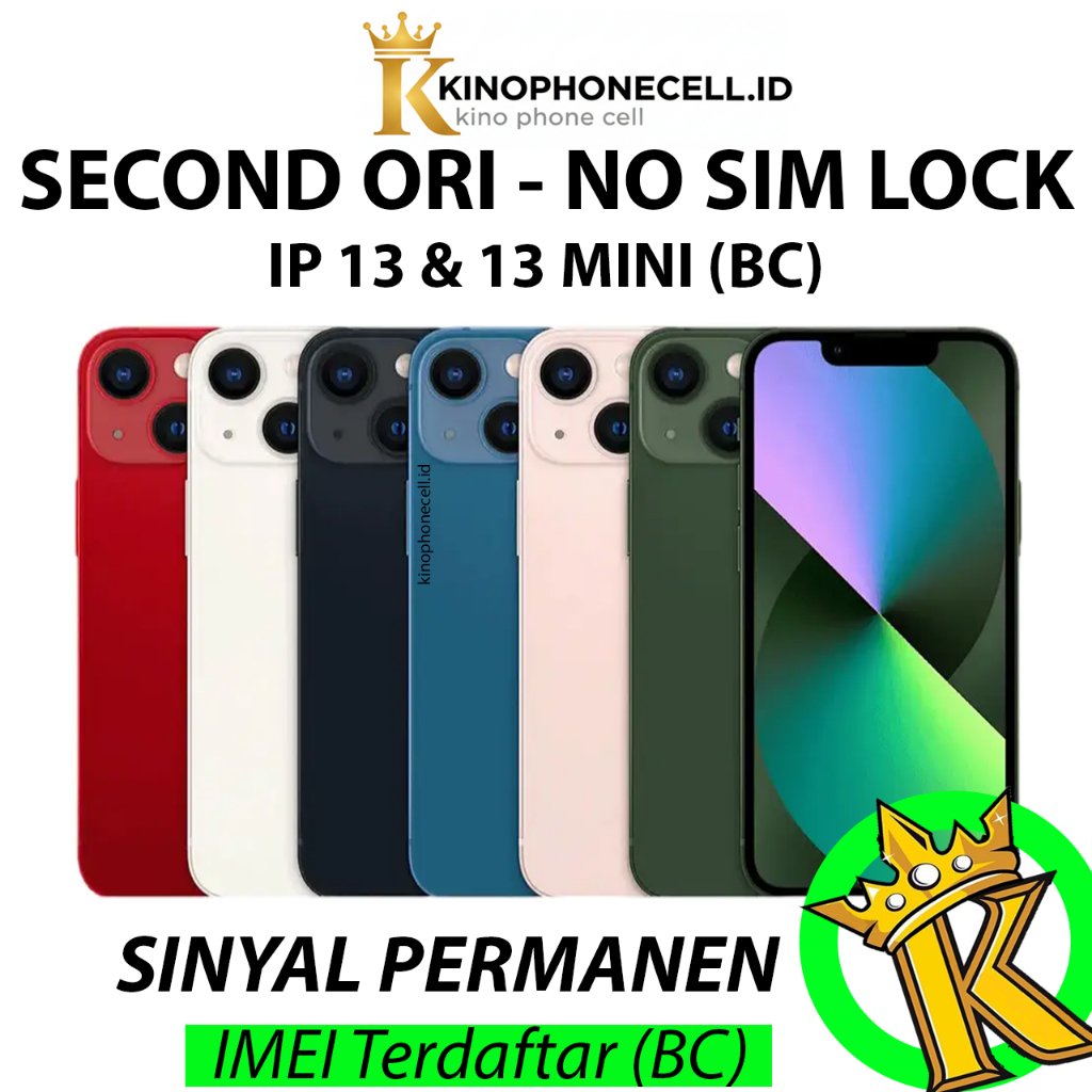 BC IPHONE 13 Beacukai & 13 Mini Sinyal Permanen 13 Second 13 128GB 256GB 512GB Normal kinophonecell