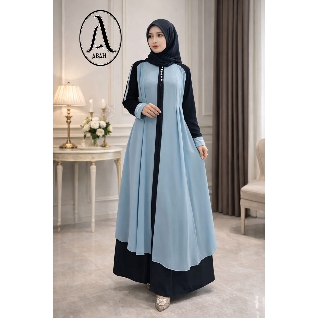 Gamis Azahra Salwa Model Outer dengan Bahan Crinkle Airflow Premium