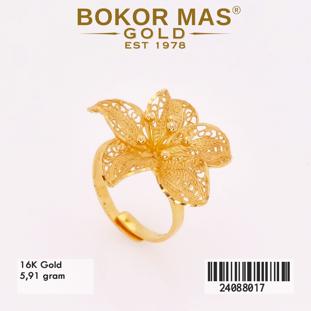 BokorMas Gold Cincin Bunga Kendari Emas Asli Kadar 16K 24088017