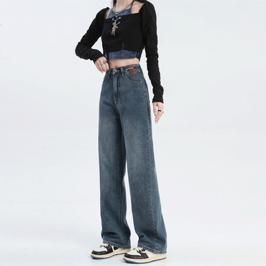 JJ Studio Celana Jeans Highwaist Kulot Wanita Baggy Premium