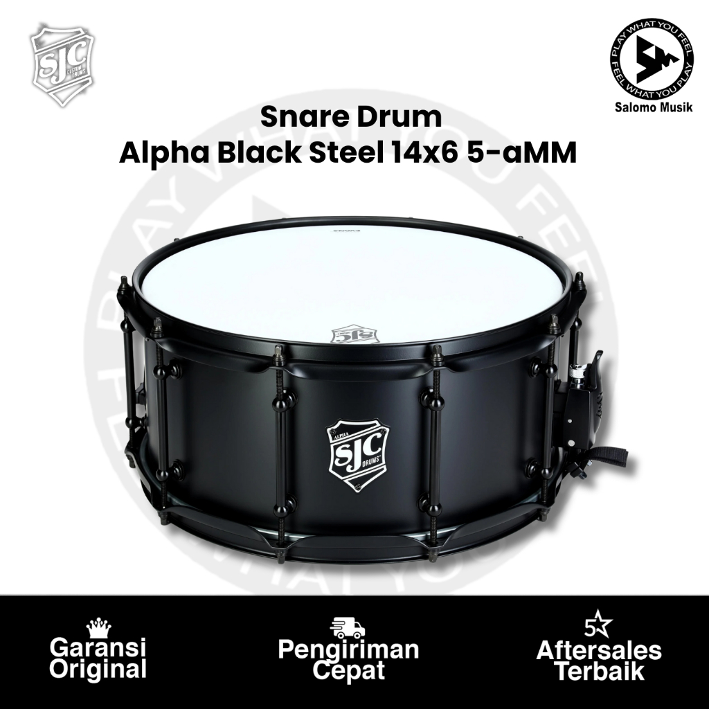 SJC Drums Pathfinder 14 x 6.5 Snare Drum Midnight Black Original