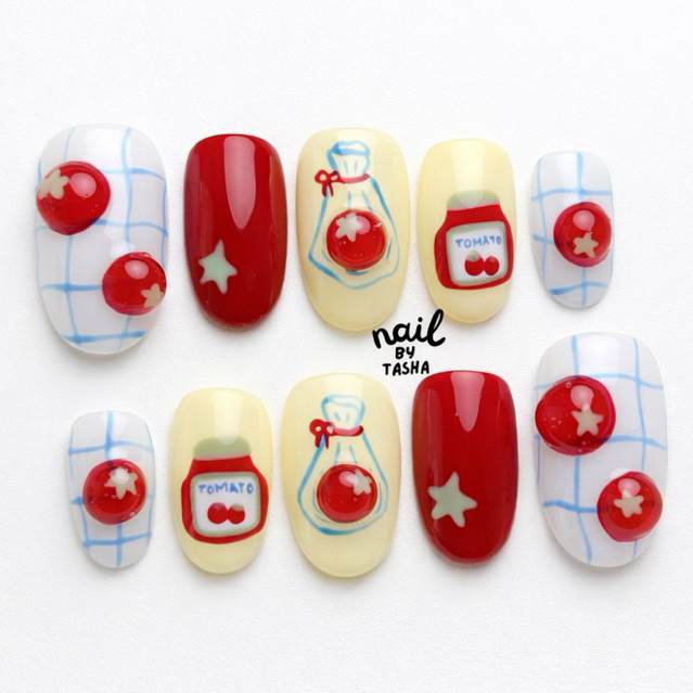 Tomato Press On Nails/ Fake Nails/ Custom Fake Nails