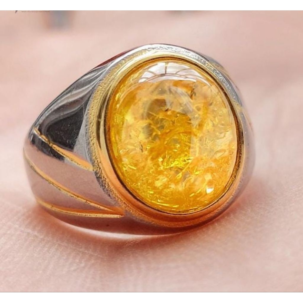 Cincin Batu Yellow Pecah Seribu Size Kantoran